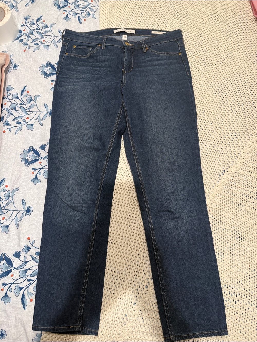 Vintage America Dark Blue Straight-Leg Jeans weekend crop